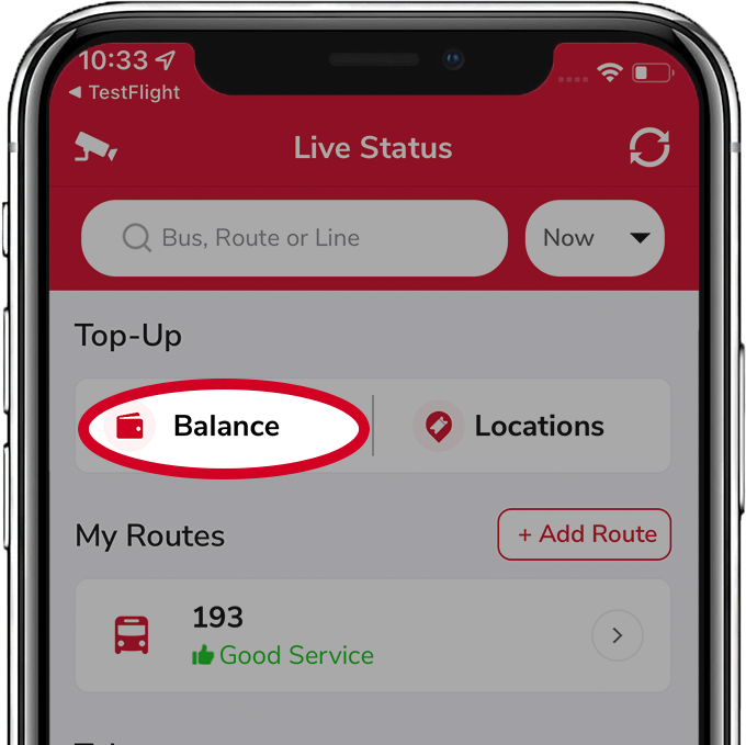 Nearby top-up locations
