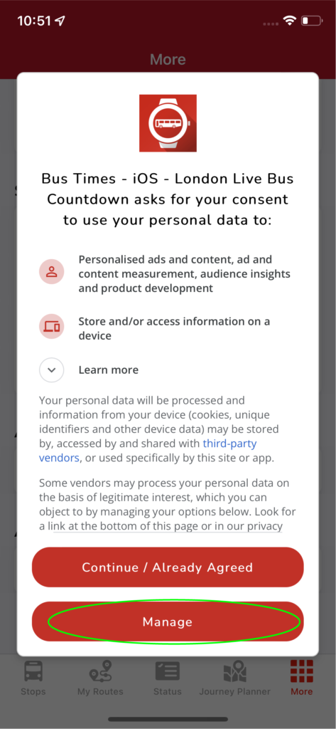 Managing your consent