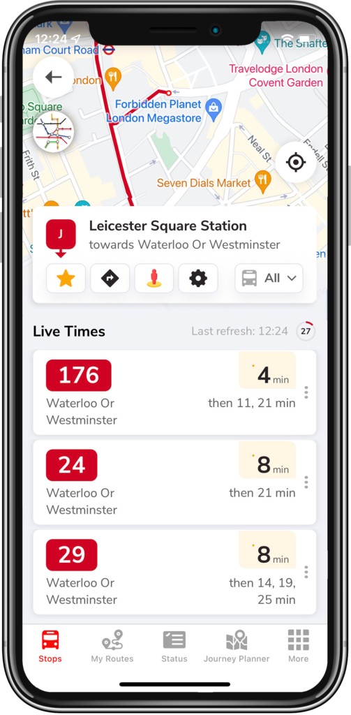 A live countdown in the app